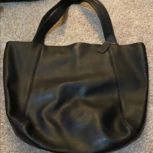 Coach black leather tote